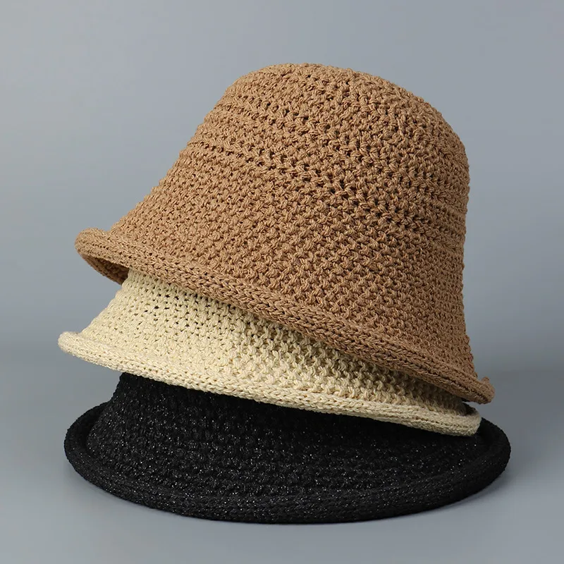 Women's Simple Style Classic Style Solid Color Curved Eaves Bucket Hat Bucket Hat
