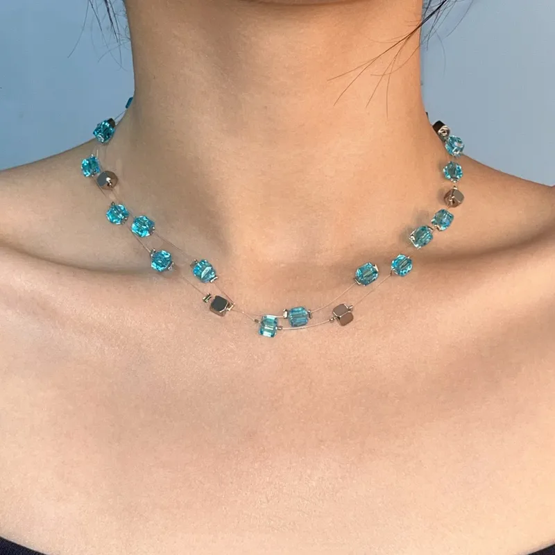 Casual Geometric Artificial Crystal Plastic Unisex Necklace