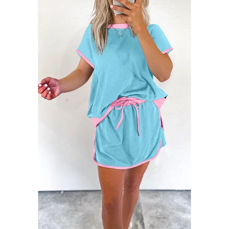 Holiday Daily Selfie Women's Casual Simple Style Streetwear Solid Color Cotton Spandex Polyester Shorts Co-ord Set Shorts Sets