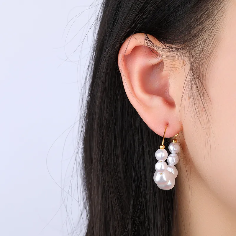 1 Pair Baroque Style Modern Style C Shape 304 Stainless Steel 18K Gold Plated Ear Studs