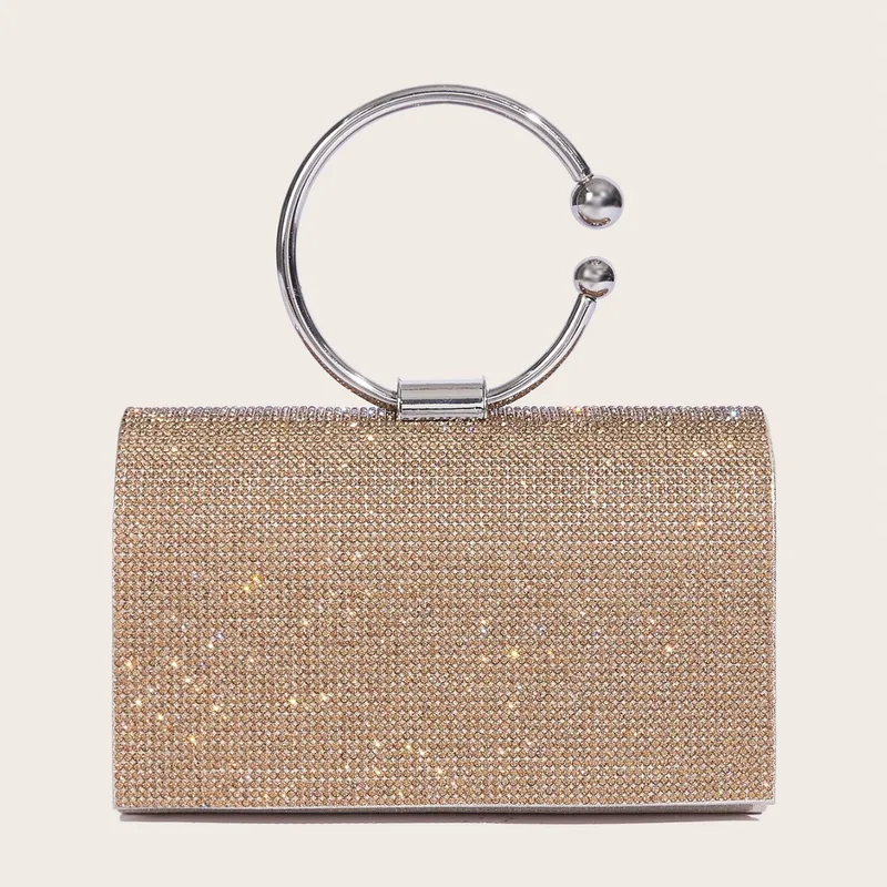Silver Gold Leopard Print Silver Pu Leather Solid Color Square