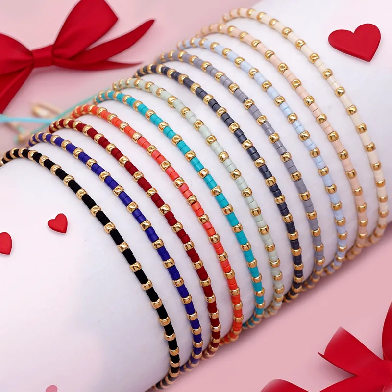 Ethnic Style Simple Style Colorful Seed Bead Knitting Women's Bracelets