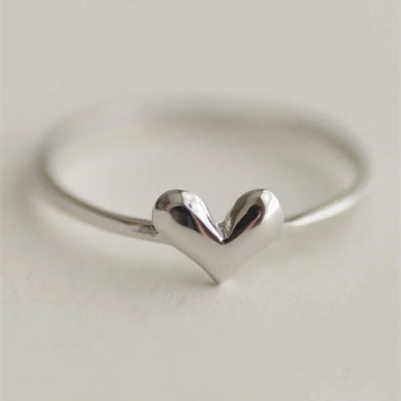Casual Simple Style Heart Shape Copper Plating Women's Rings