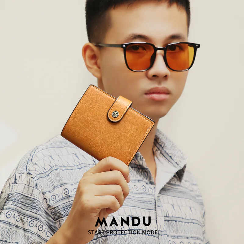 Mandu Men's Wallet New High-Grade Vertical Card Holder  Anti-Theft Swiping Wallet Coin Purse Wholesale