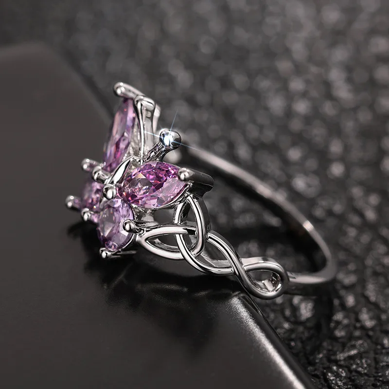 Elegant Classic Style Butterfly Copper Women's Rings