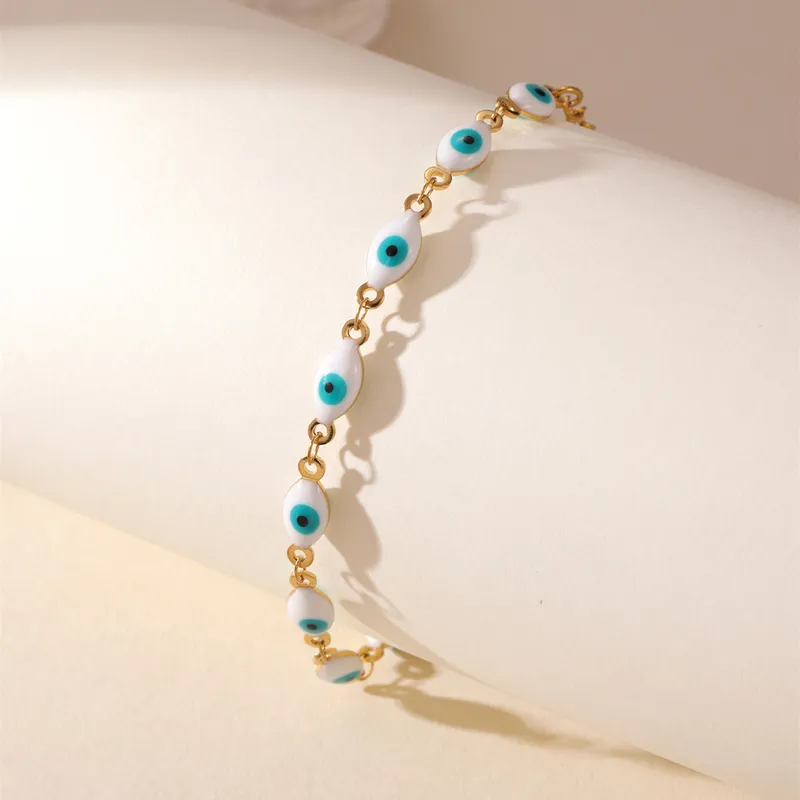 Casual Devil's Eye 304 Stainless Steel 18K Gold Plated None Bracelets In Bulk