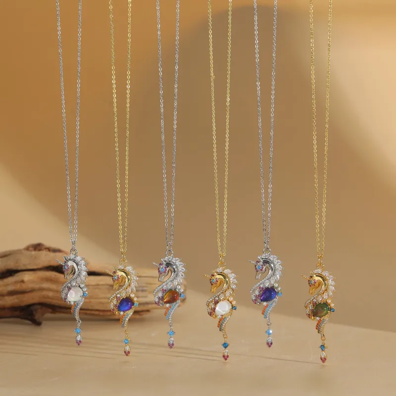 Hawaiian Animal Copper Zircon 14K Gold Plated Women's Pendant Necklace