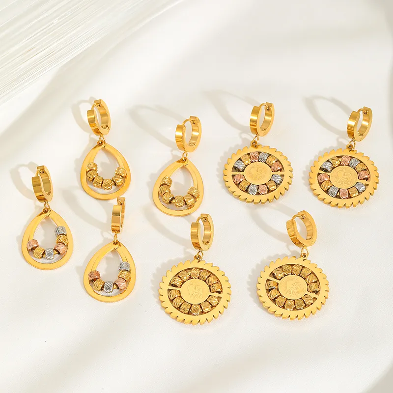 1 Pair Basic Simple Style Oval Water Droplets 304 Stainless Steel 18K Gold Plated Drop Earrings