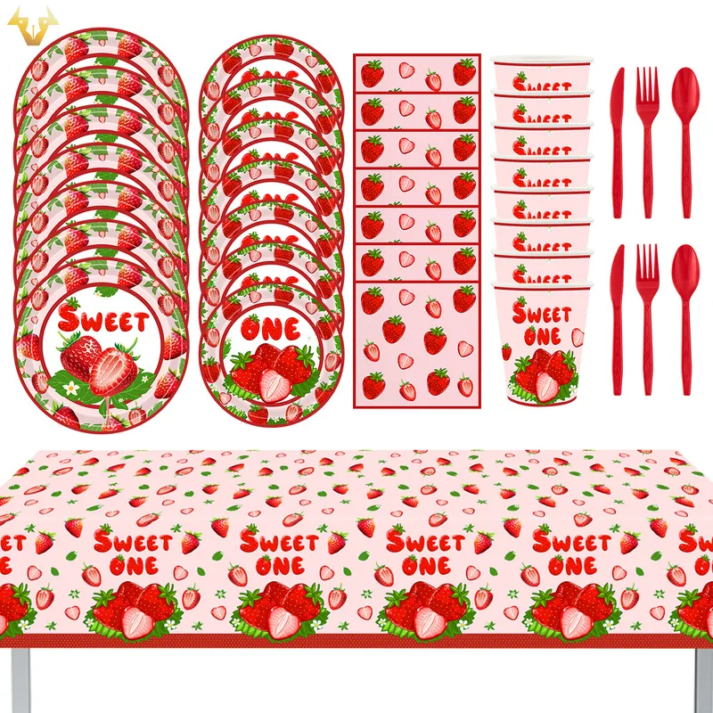 Cute Letter Strawberry PE PS Paper Artificial Decorations