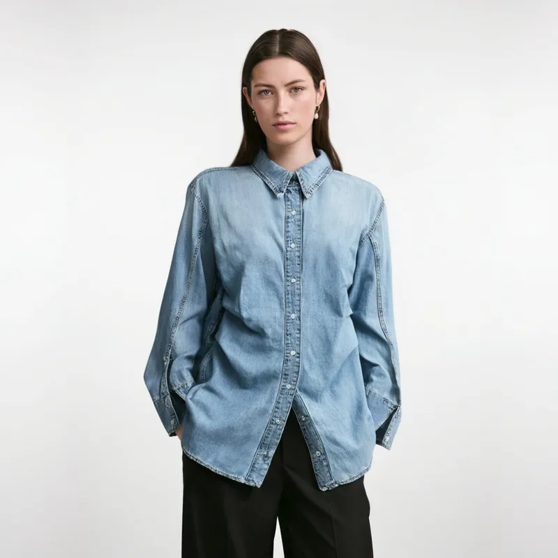 Women's Blouse Long Sleeve Blouses Simple Style Solid Color