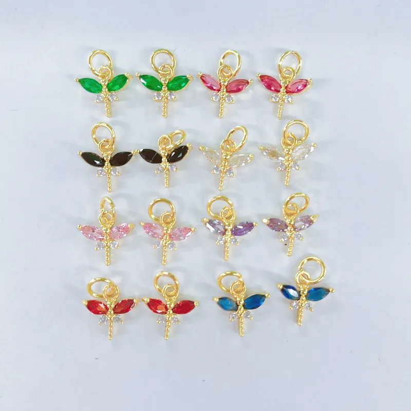Casual Simple Style Dragonfly Copper Polishing Plating Inlay Zircon 18K Gold Plated DIY Jewelry Accessories