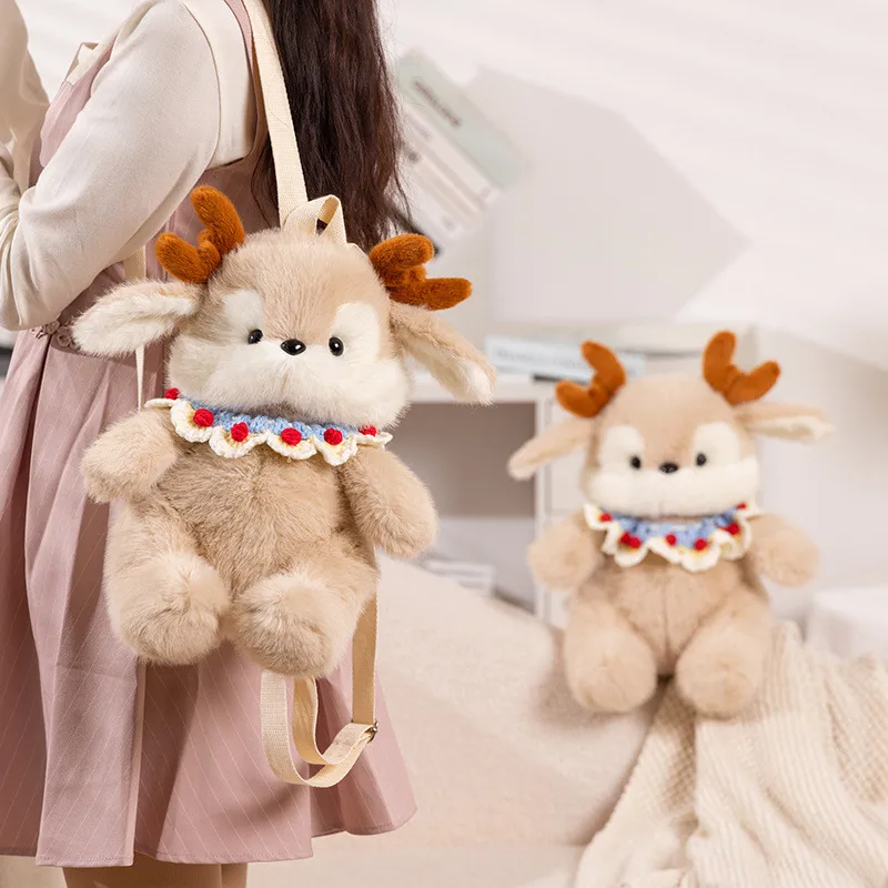 Kid'S PP Cotton Animal Cute Oval Zipper Functional Backpack