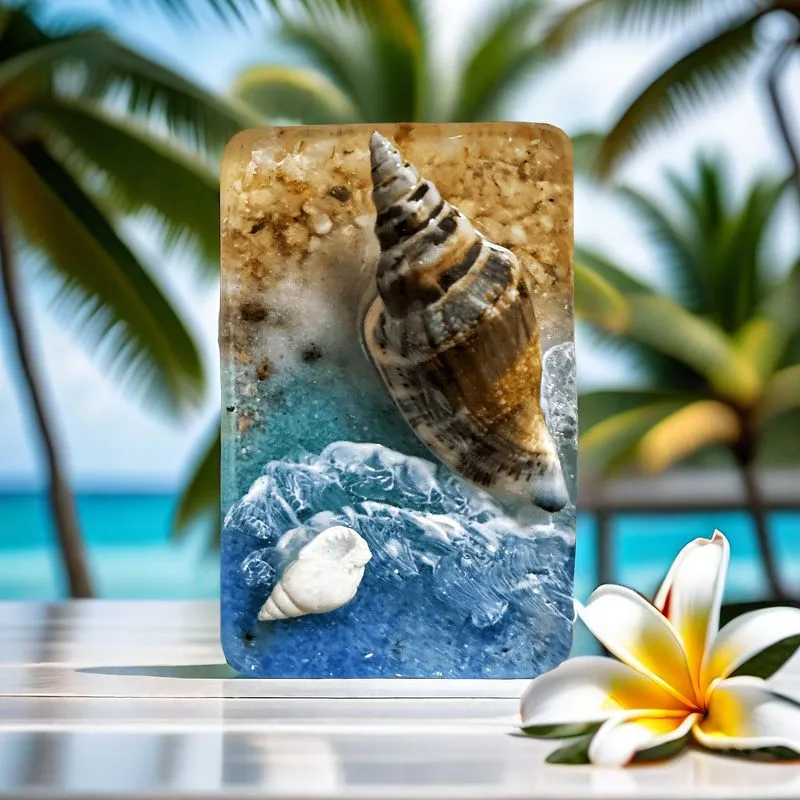 Marine Style Sea Wave Conch Resin Shell Refrigerator Magnet