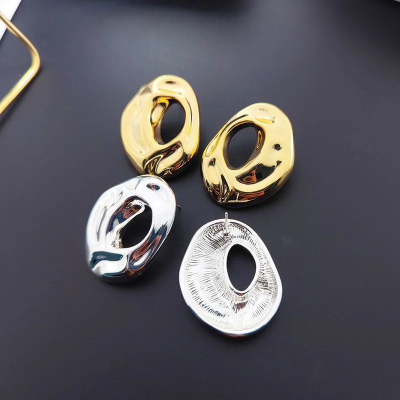 1 Pair Retro Solid Color Plating Copper Ear Studs