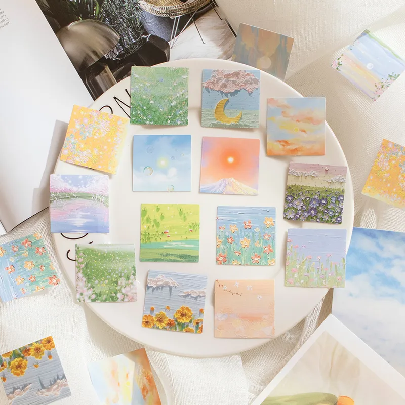 Office Culture Stationery Stickers Various Designs Including Landscape Animal Floral Cartoon Elements