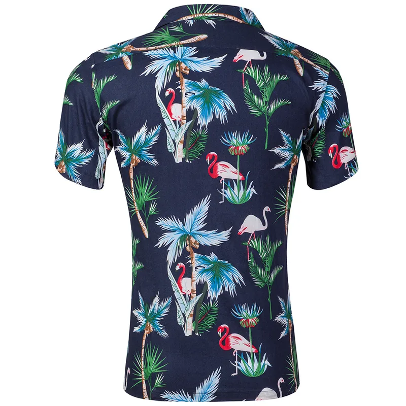 Men's Cotton Printed Shirt With Suit Collar & Cuban Design, Beach Casual Wear, European Sizing