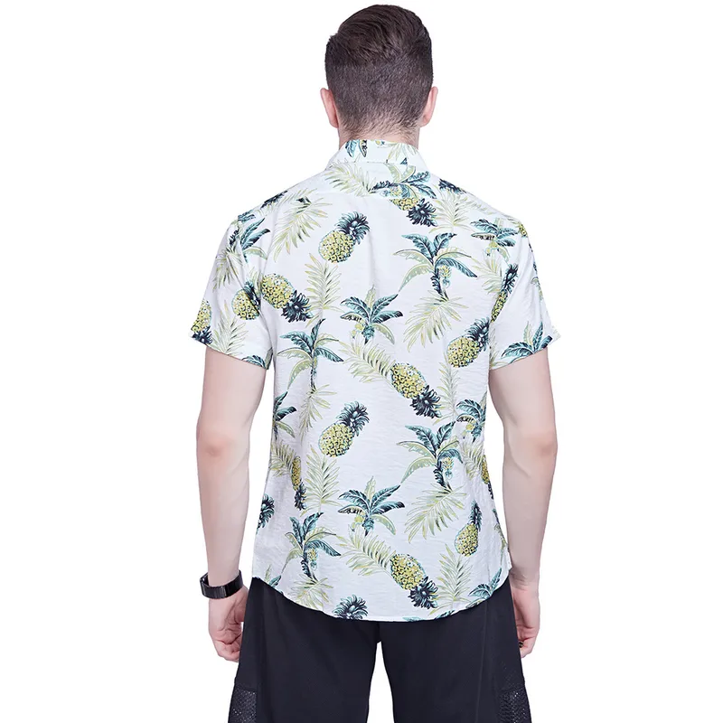 Men's Hawaiian Shirt Short Sleeve Tencel Cotton Beach Top Breathable Comfort Summer Floral Print Fluid Drape Soft Touch
