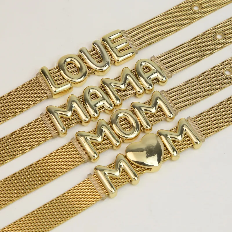 Vintage Style Classic Style Letter 304 Stainless Steel Brass Plating Women's Bracelets