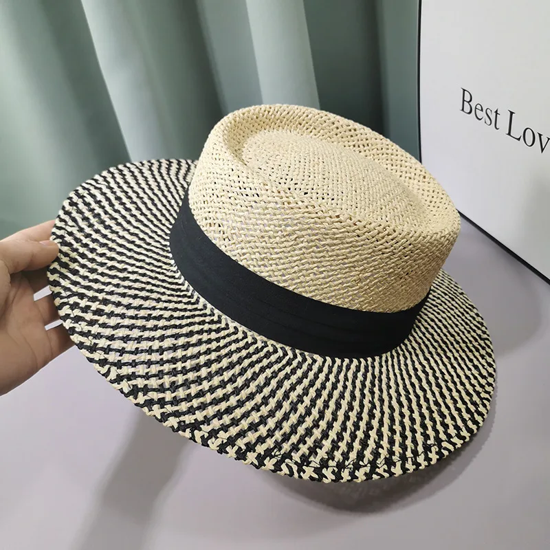 Women's Elegant Vacation Simple Style Multicolor Flat Eaves Straw Hat