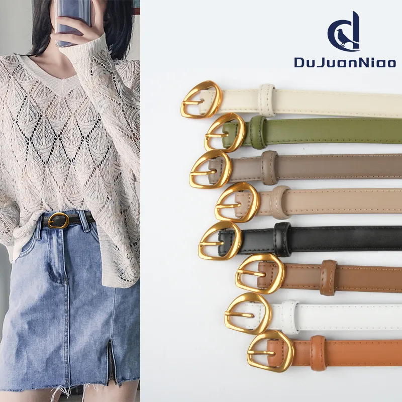 Simple Style Solid Color Two-Layer Cowhide Alloy Leather Women's