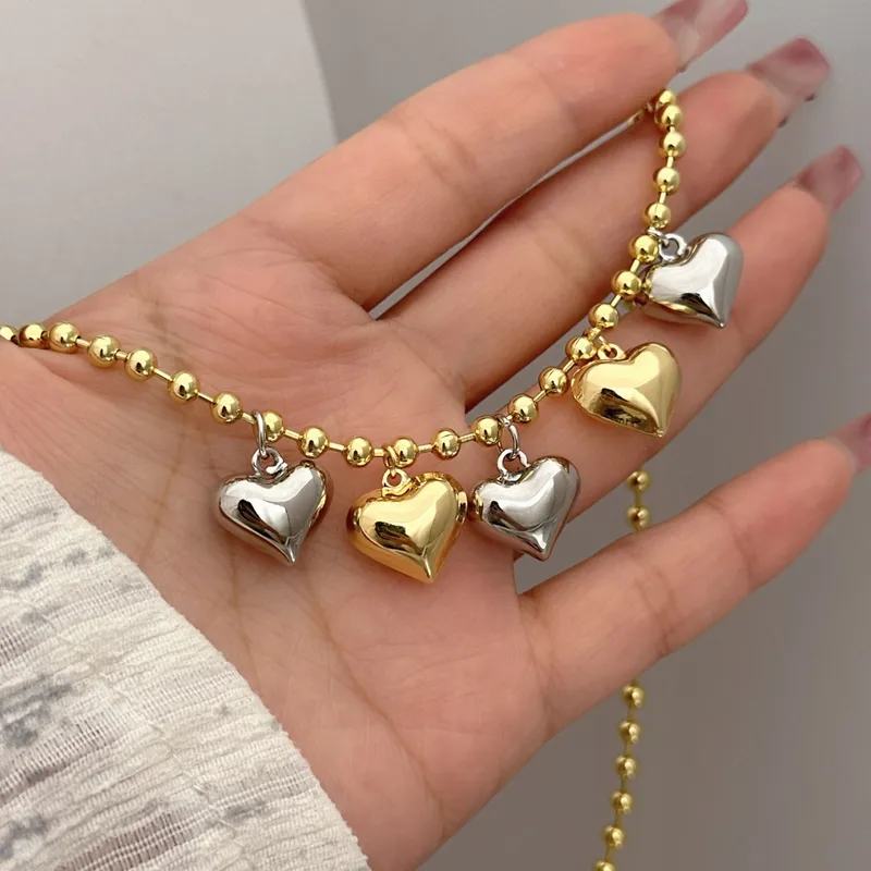 Elegant Lady Romantic Heart Shape Copper 18K Gold Plated Women's Pendant Necklace