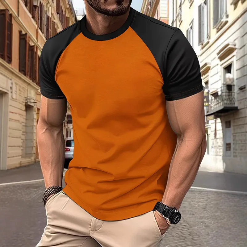 Men's T-shirt Pullovers Short Sleeve Men's Polo Shirts  Solid Color