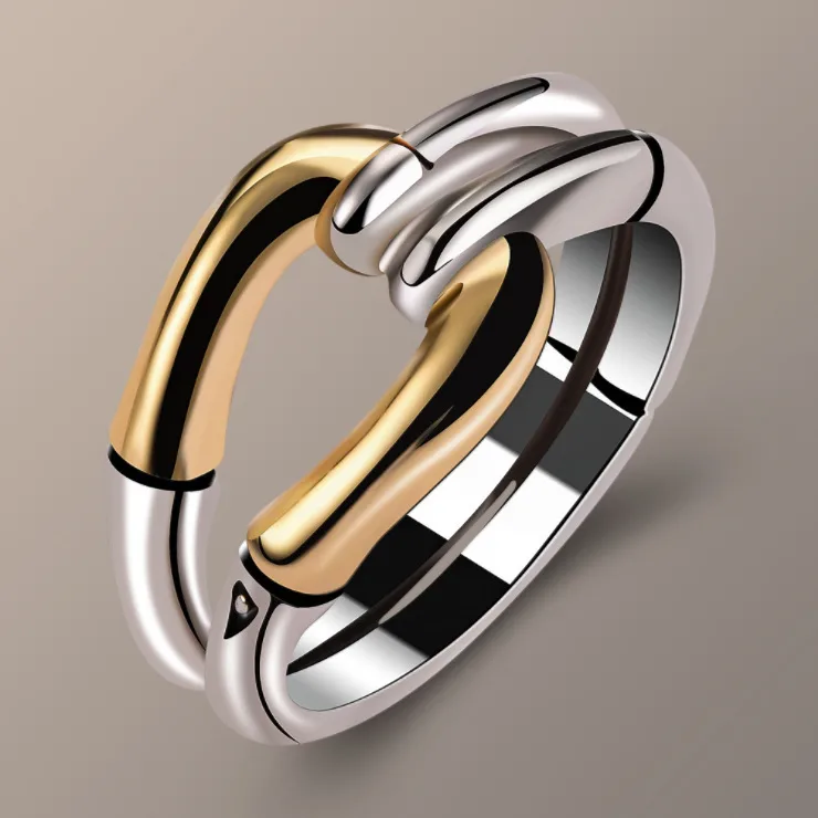 IG Style Retro Geometric Copper Plating 18K Gold Plated Women's Rings