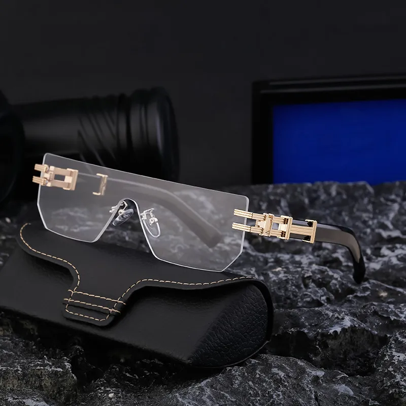Vintage Style Hawaiian Geometric Pc Square Frameless Glasses