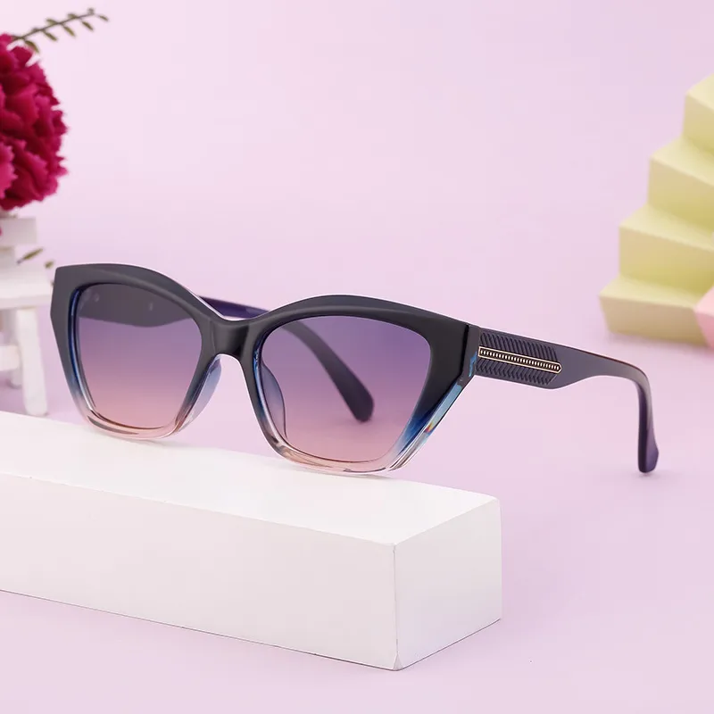 Vacation Classic Style Solid Color Pc Cat Eye Full Frame Glasses