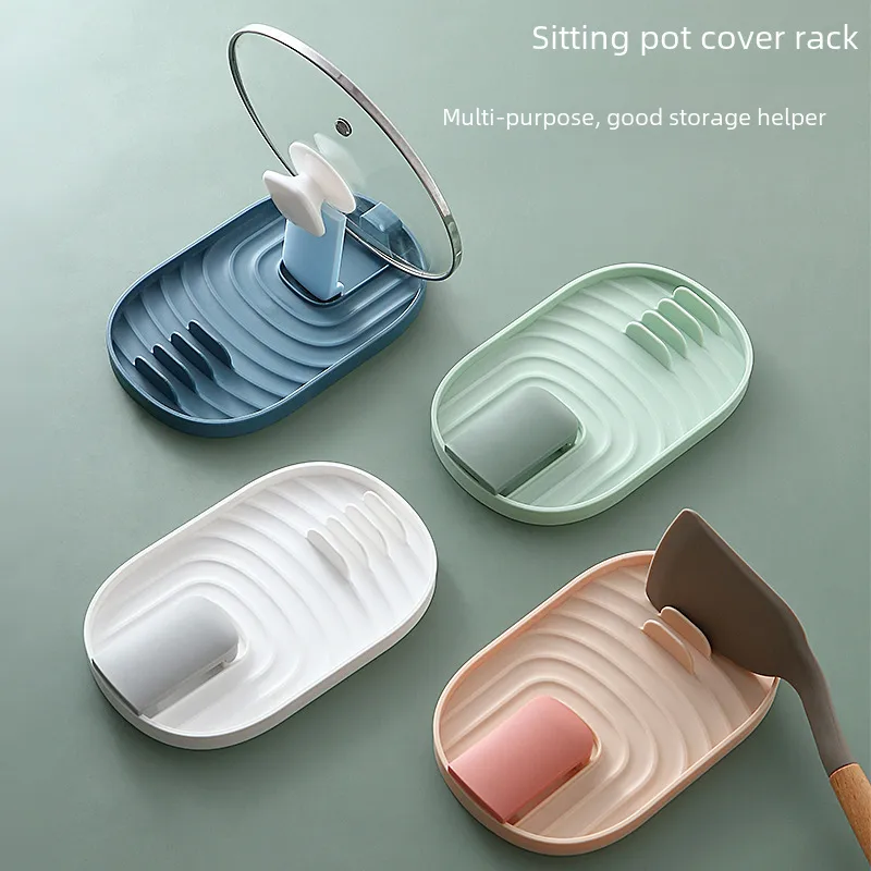 Pot Lid Rack Storage Cleaning Tool Kitchen Utensil Organizer Holder Wall Mounted Pot Cover Hanger Space Saving
