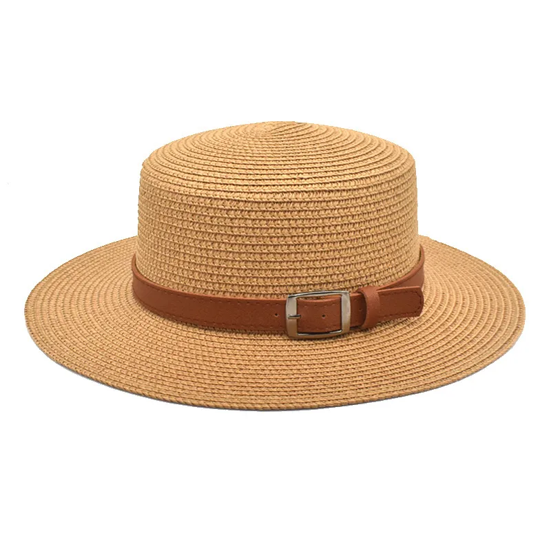 Unisex Vacation Simple Style Color Block Big Eaves Straw Hat