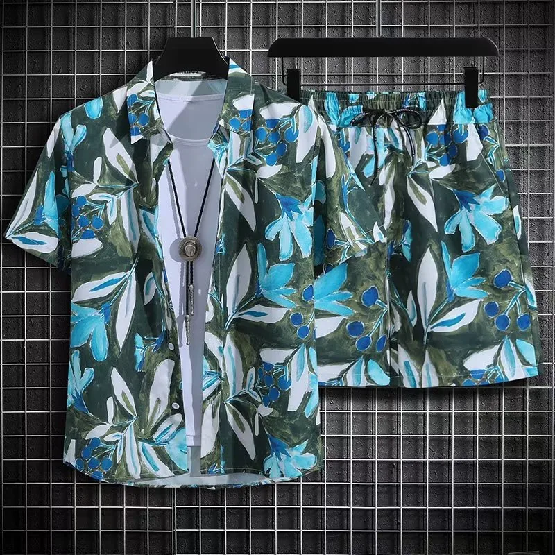 Retro Oil Painting Floral Print Short Sleeve Shirt For Men, Oversized Casual Hong Kong Style Streetwear Summer Fashion Top
