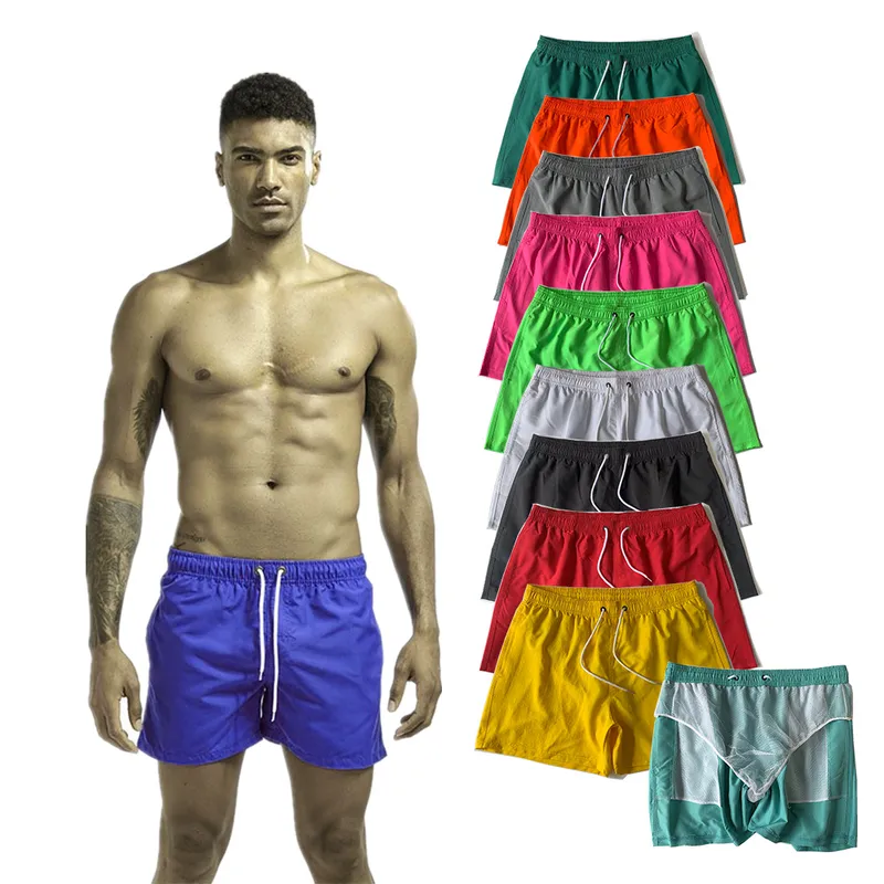 Men's Quick - Dry Waterproof Surf Swim Trunks With Lining, Polyester Beach Shorts For Swimming & Surfing