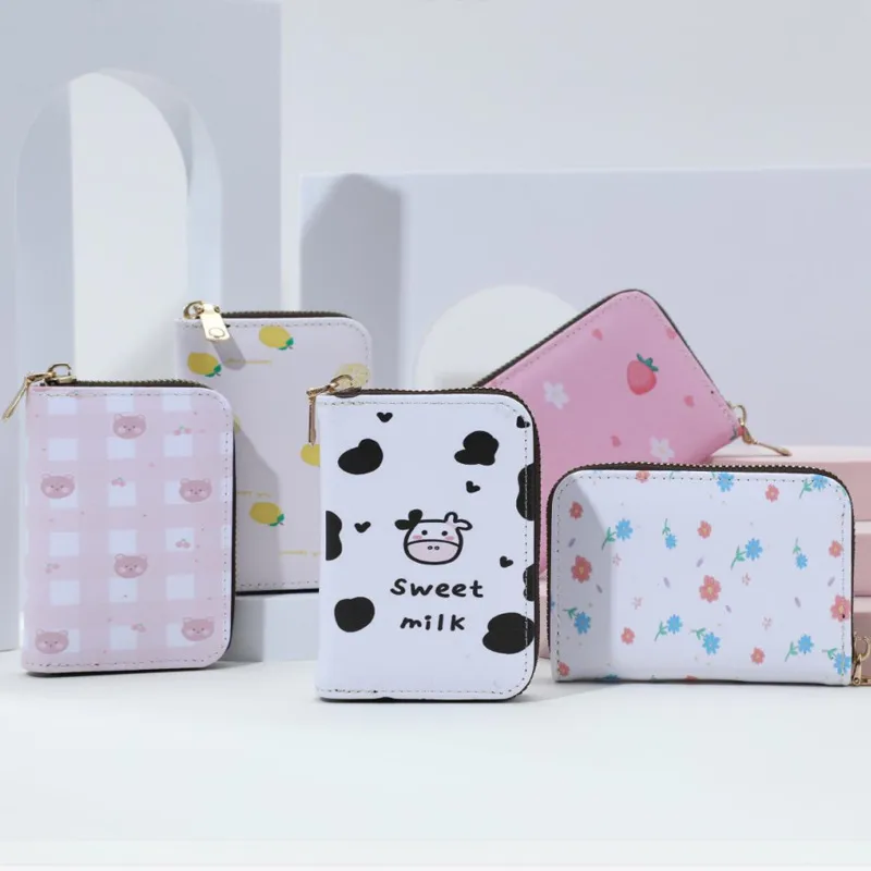 Women's Cows Fruit Pu Leather Zipper