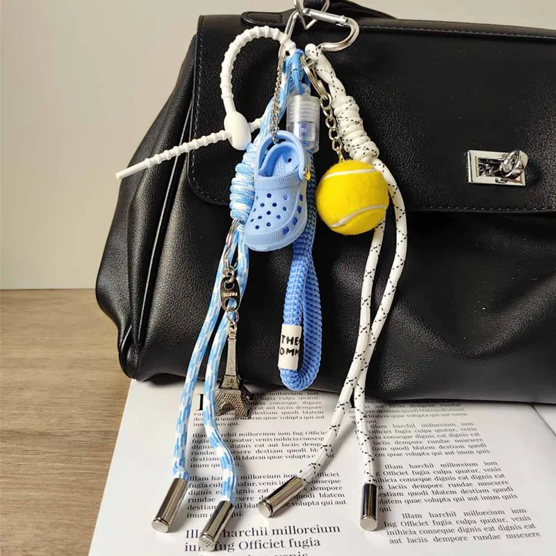 Plastic Polyester Iron Tower Slippers Ball Bag Pendant Keychain Bag Charms