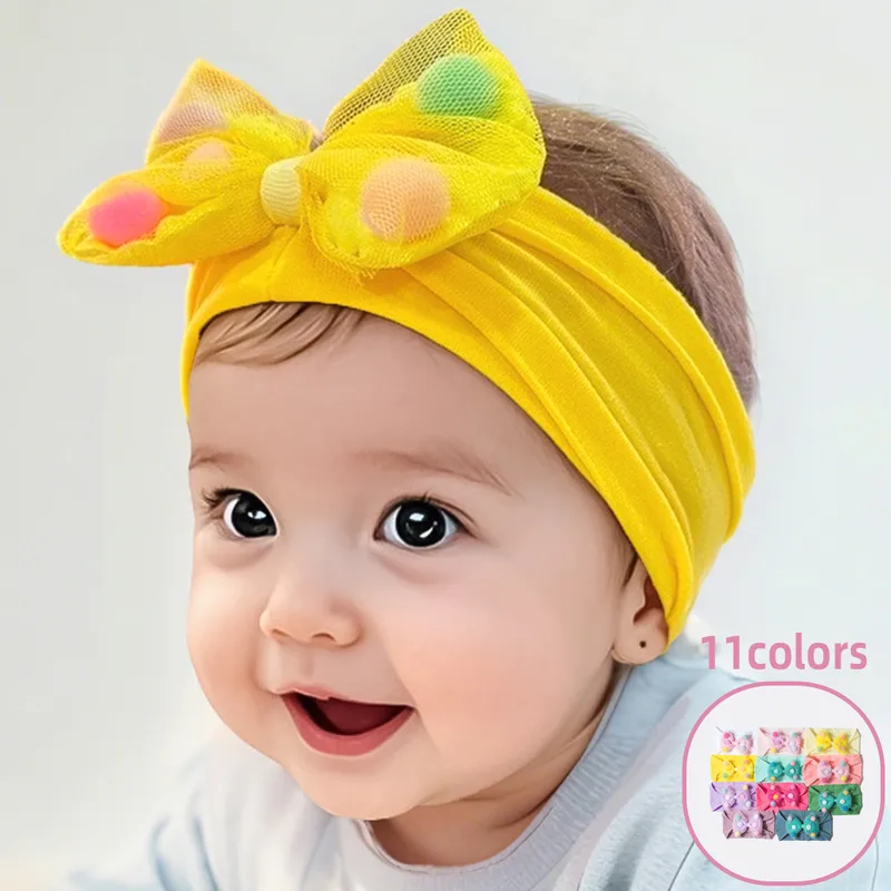 Kid'S Modern Style Classic Style Bow Knot Nylon Gauze Tie-dye Hair Band