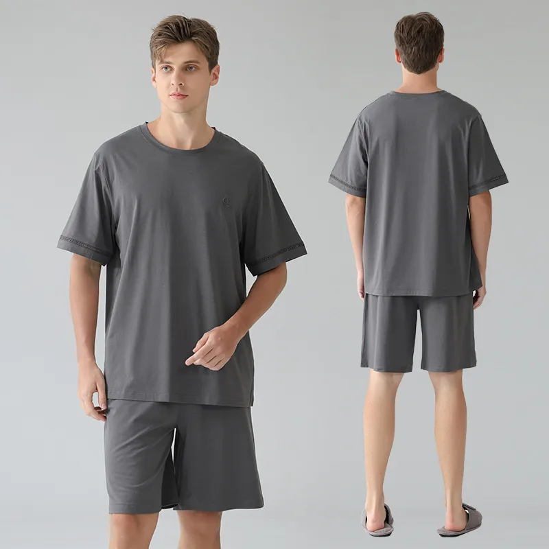 Men's Soft Modal Pajama Set - Cooling Summer Short Sleeve, Lightweight Lounge Wear Home & Outdoor Use, Plus Size Comfort
