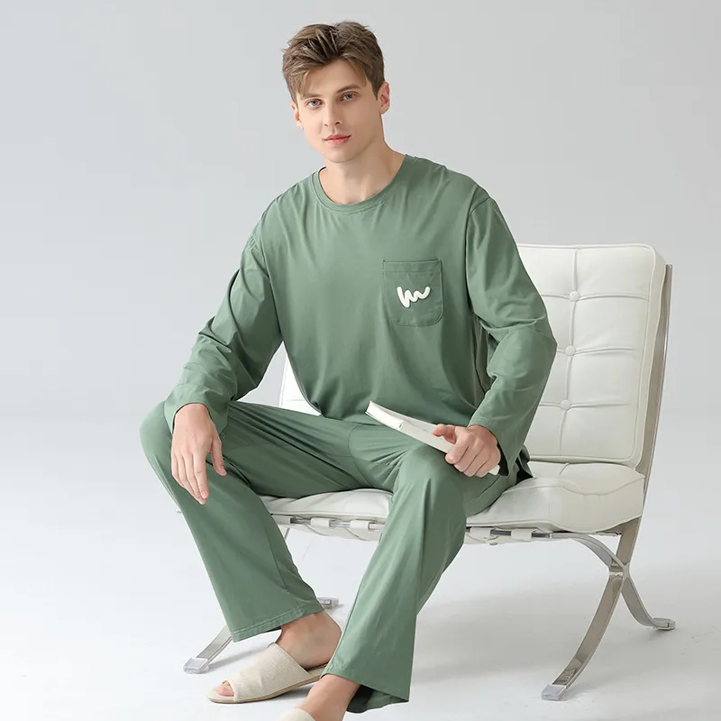 Men's Ultra-Soft Modal Long Sleeve Pajama Set - Antibacterial Homewear For Spring, Summer & Fall