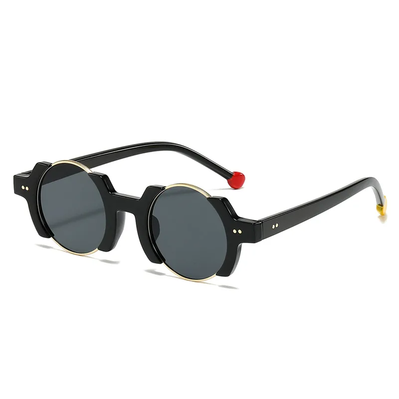 Hip-Hop Streetwear Solid Color Pc Round Frame Full Frame Glasses