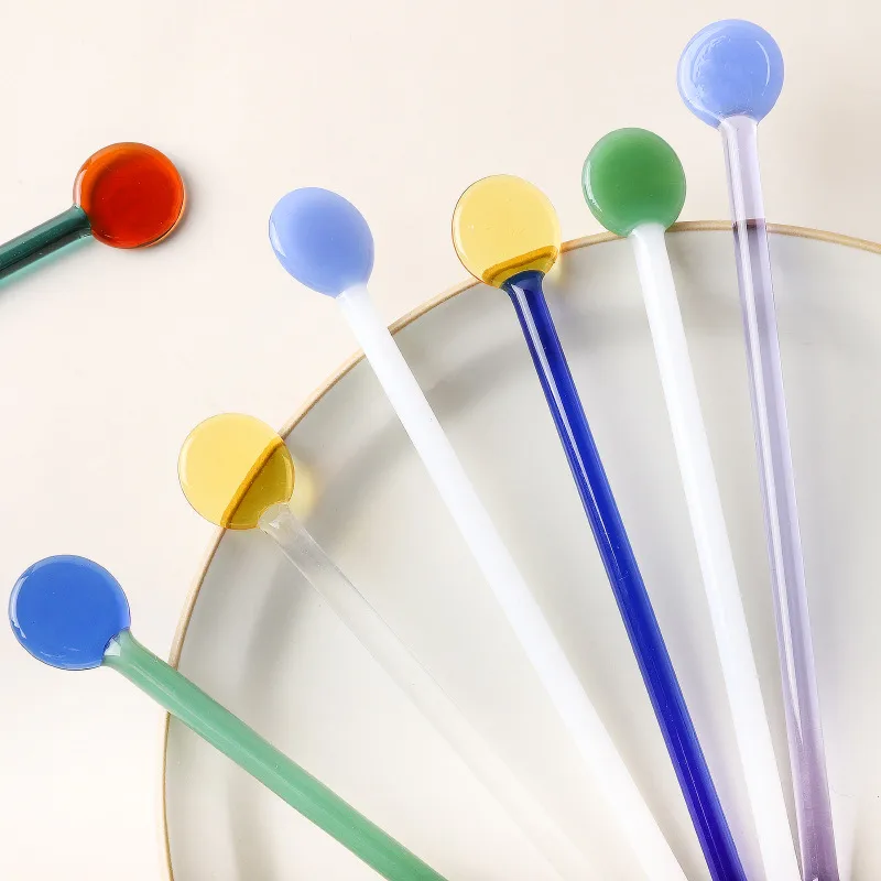Simple Style Multicolor Glass Spoon 1 Piece