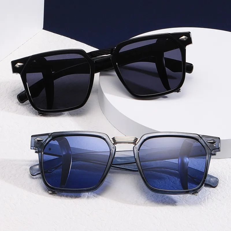 Vacation Simple Style Solid Color Pc Square Full Frame Glasses