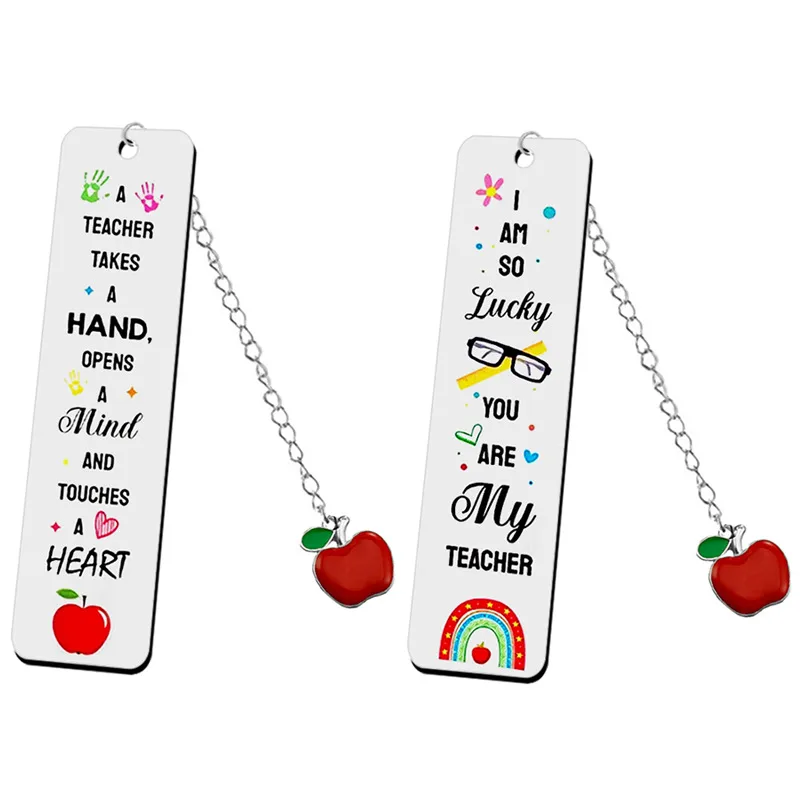 1 Piece Letter Apple School Teachers' Day 201 Stainless Steel Simple Style Bookmark
