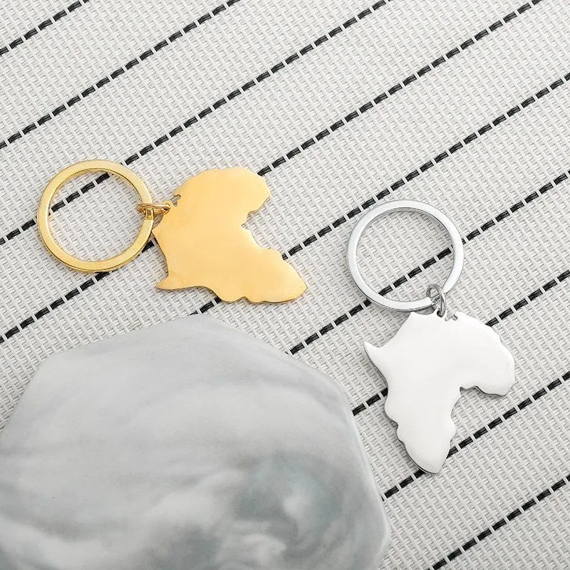 Simple Style Map 201 Stainless Steel Unisex Keychain