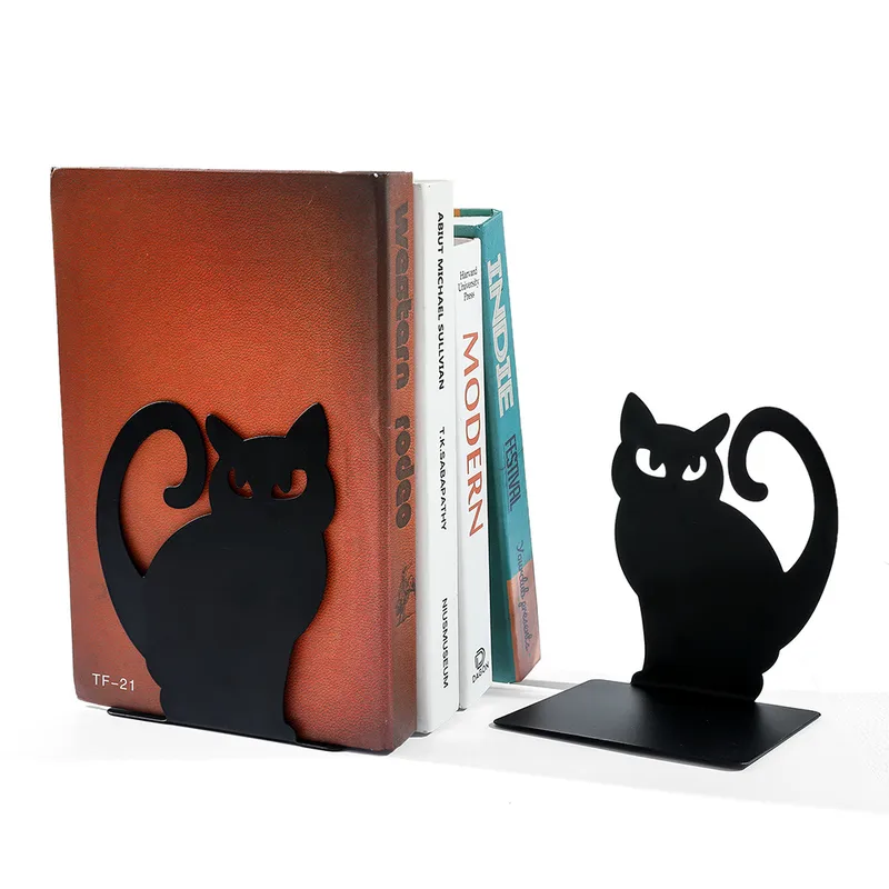 1 Pair Cat Learning School Iron Cute Book Stand