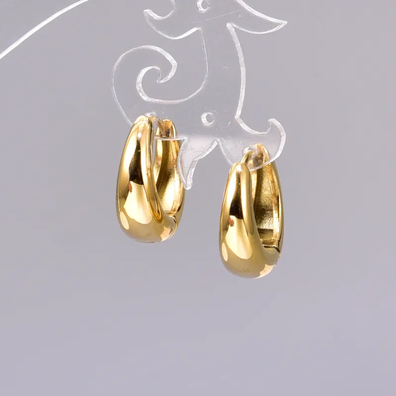 1 Pair Vacation Classic Style Solid Color Plating 304 Stainless Steel 18K Gold Plated Earrings