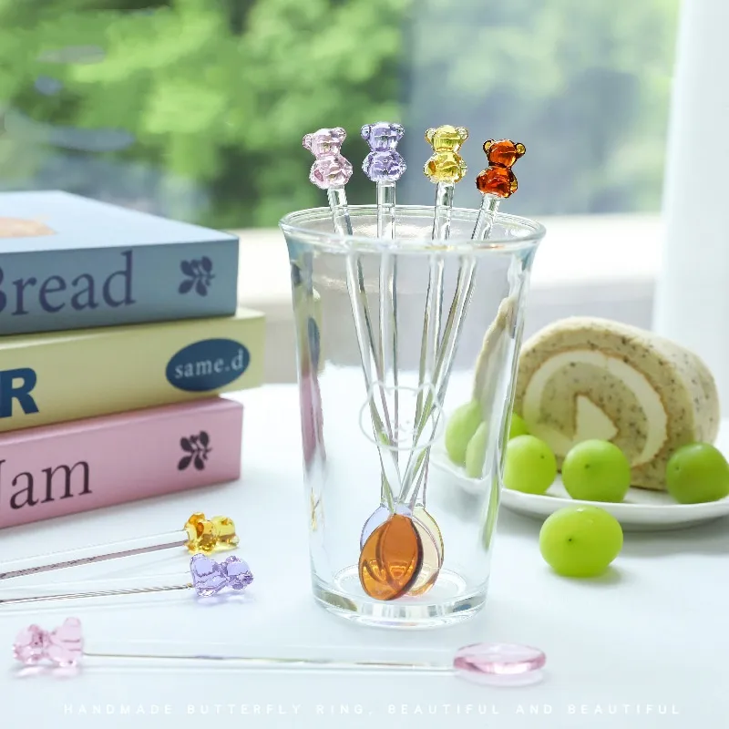 Cute Bear Glass Spoon 1 Piece