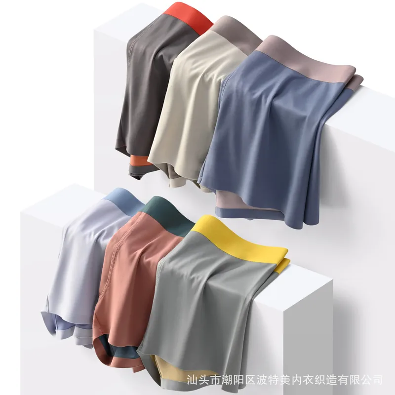 Seamless Dual - Layer Men's Boxer Briefs - Premium 100s Cotton Sport Underwear, Morandi Color Design