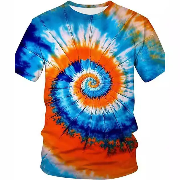 Men's Camouflage 3D Digital Print T-Shirt, Tie-Dye Effect Unisex Casual Round Neck Short Sleeve Tee