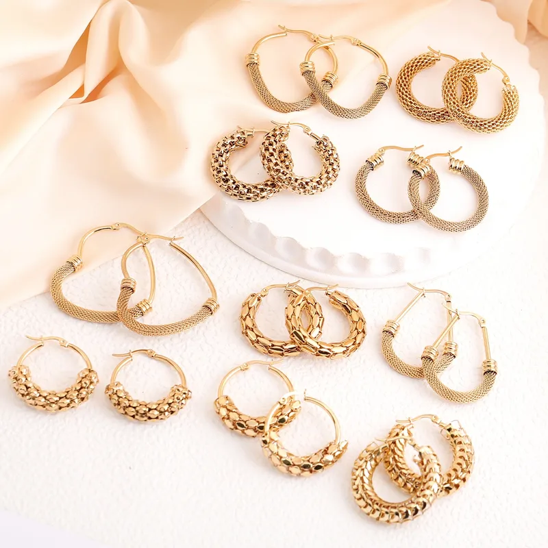 1 Pair Elegant French Style Circle 304 Stainless Steel Earrings