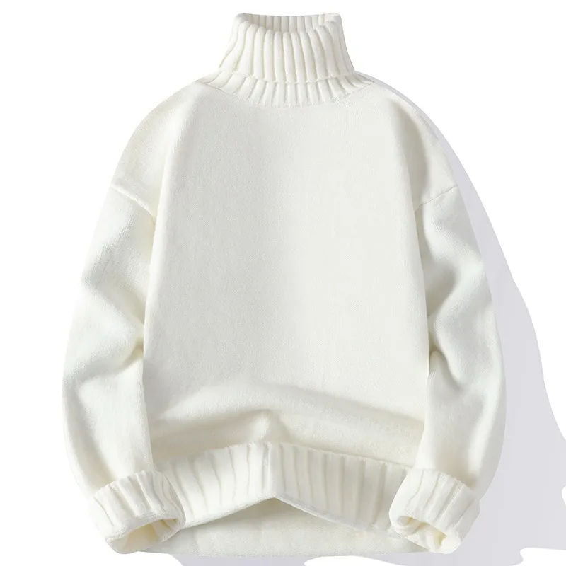 2023 Autumn And Winter Men's Casual Turtleneck Sweater Men's Fashion Korean Slim Fit Thickened Youth Thermal Head Cover Sweater Men